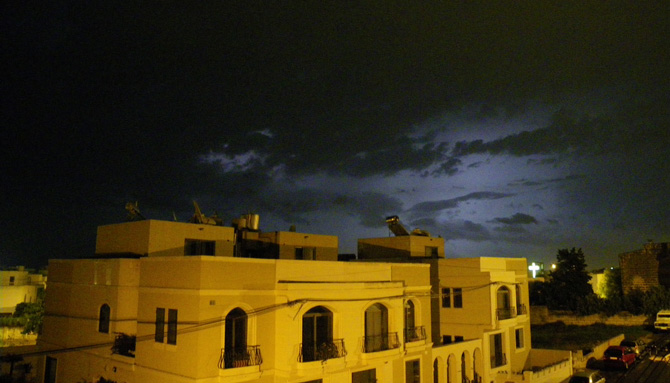 Thunderstorm with a lot of lightning