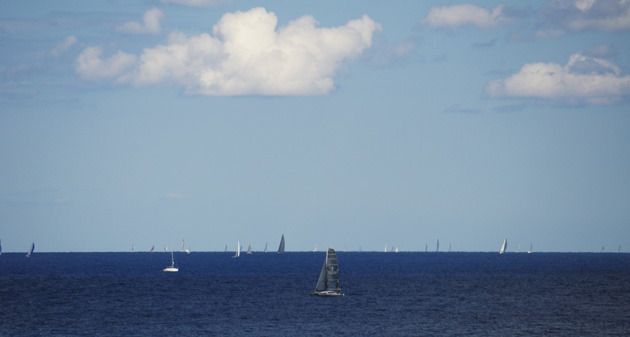 A lot of sailboats on their way to Sicily A lot of sailboats on their way to Sicily