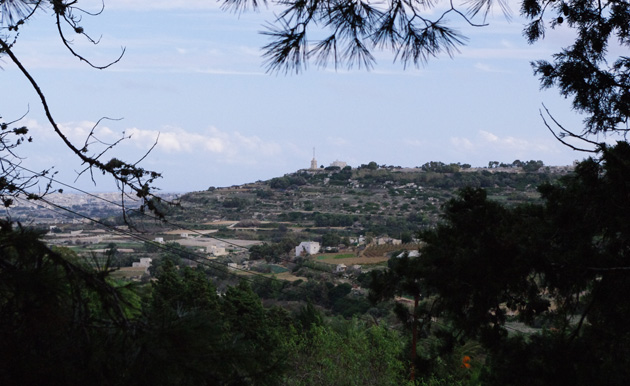 View over Laferla cross from Buskett Gardens View over Laferla cross from Buskett Gardens