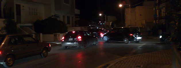The line of cars reached almost all the way up to my street in Swieqi The line of cars reached almost all the way up to my street in Swieqi